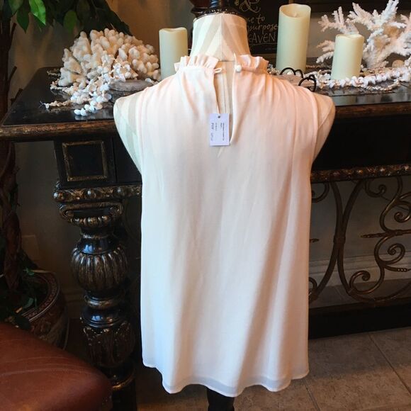 GORGEOUS PLEATED Blush Blouse - Picture 2 of 6